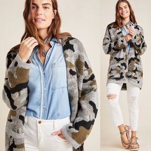 Anthropologie Vera Camo Cardigan 